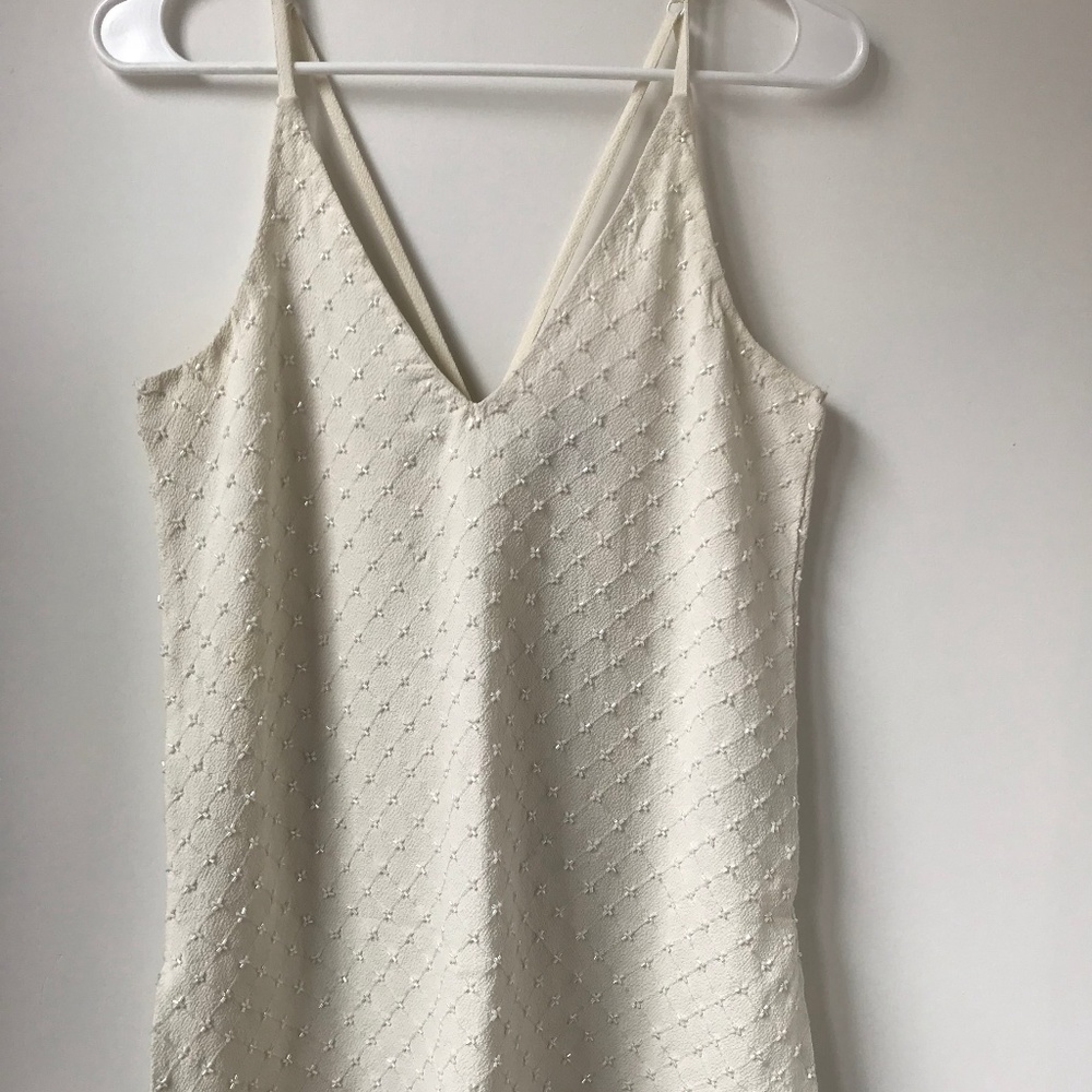 Topshop White Beaded Tank Top Size US 2